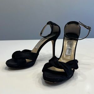 Jimmy Choo Black Suede Heels - Size 36.5